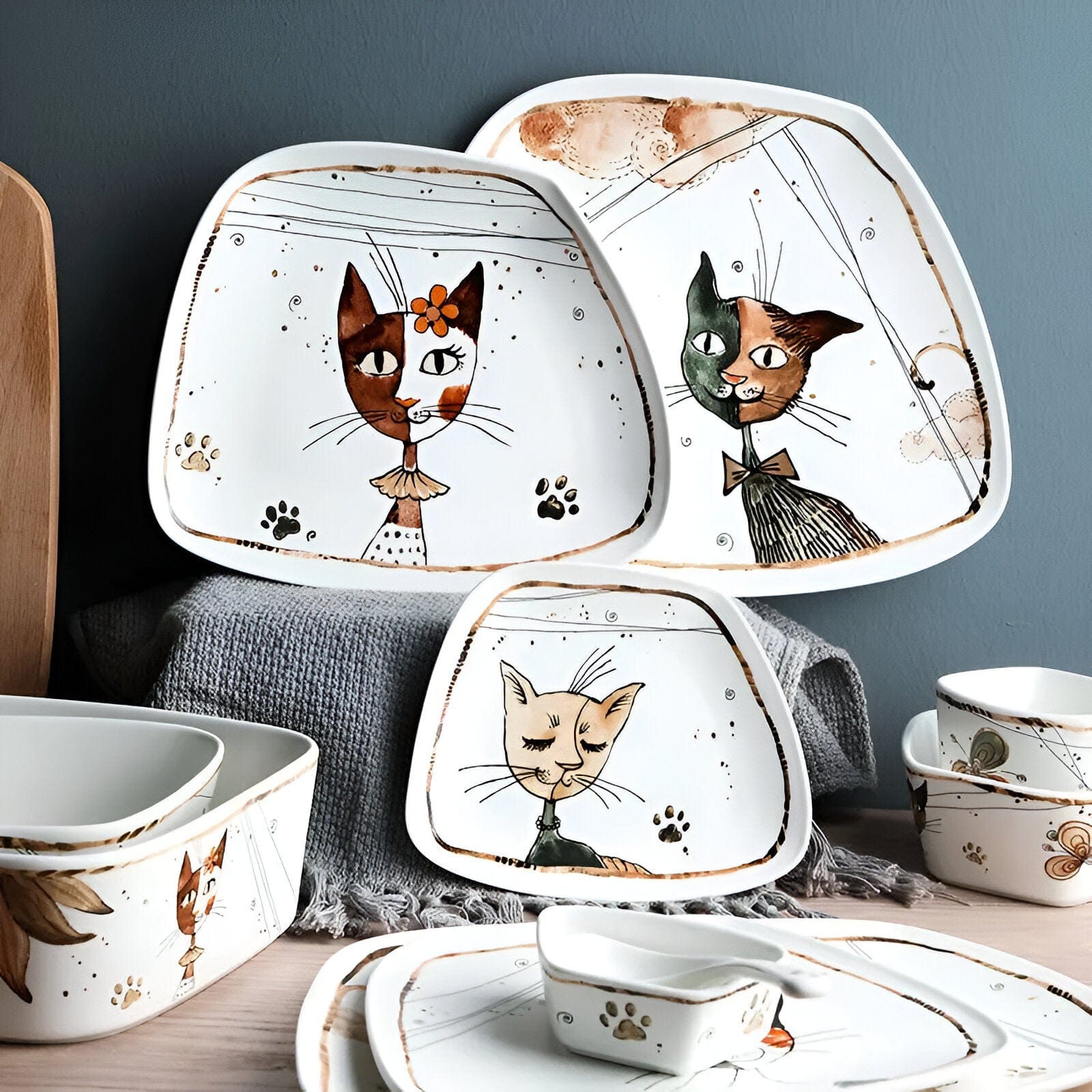 Cartoon Kat Keramiek Servies