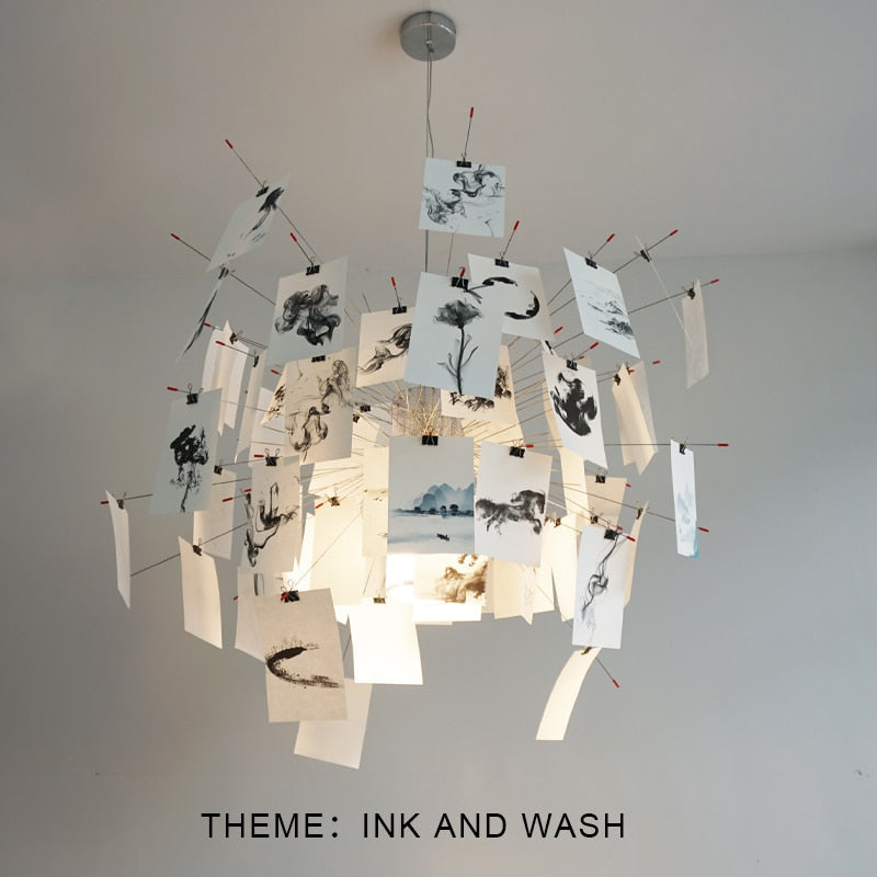 DIY Illumination Ingo Maurer Zettel Chandelier: Personalized Lighting