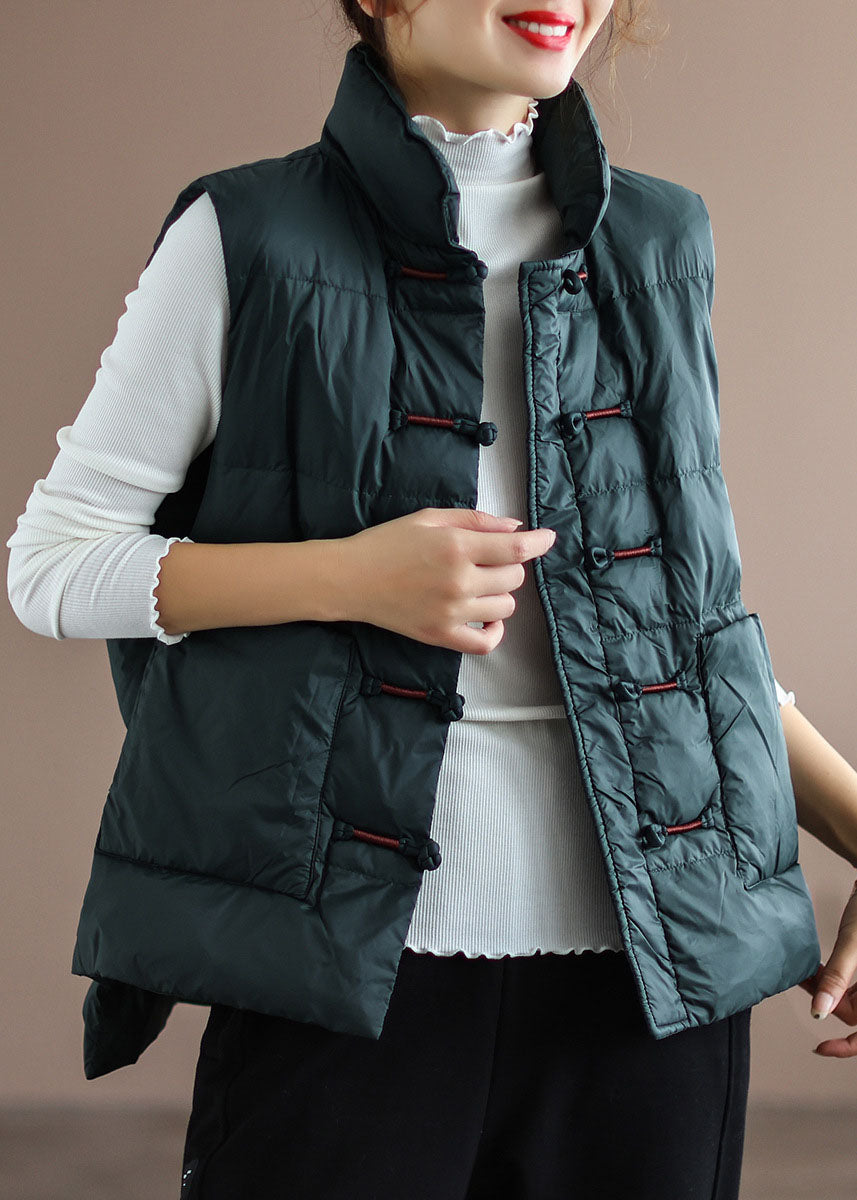 Gilet bouffant d'hiver oriental avec poches à col montant rouge DIY