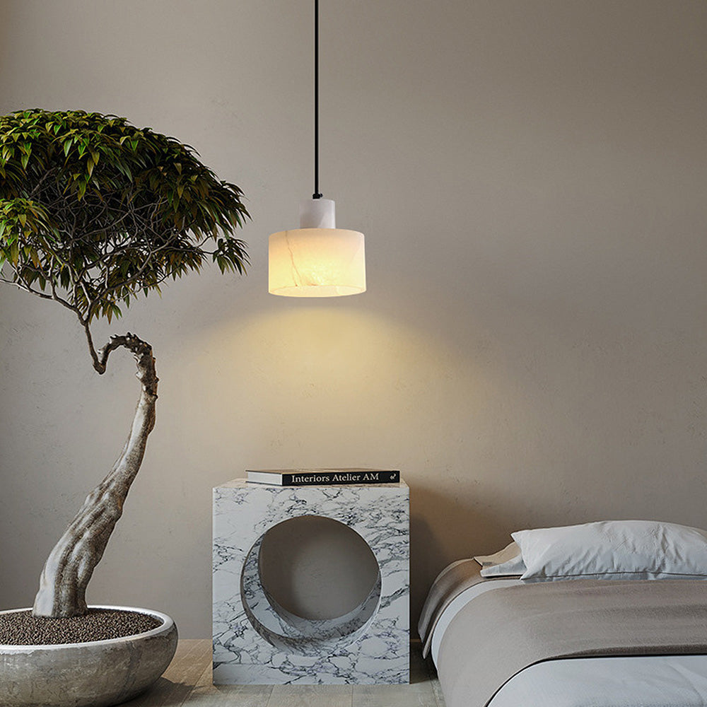 MarbreSimplicite - Scandinavian Hanging Lamp made of White Marble