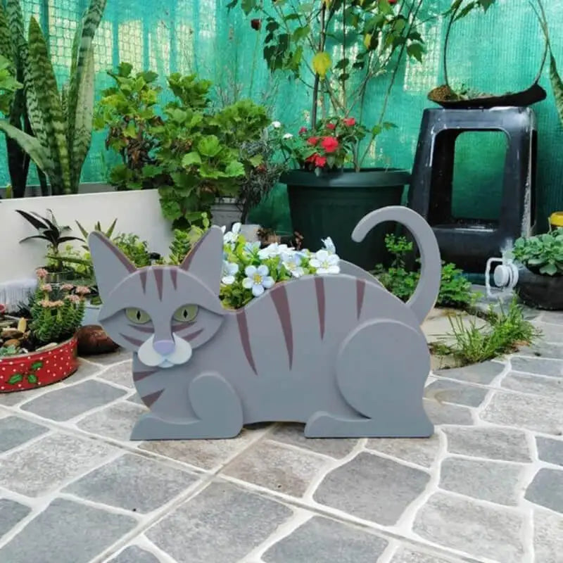 Fioriera a forma di gatto - KittyPot - Statua da giardino Gatto - Decorazione da giardino