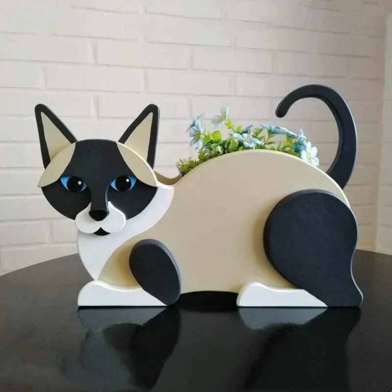 Katteformet plantekasse - KittyPot - Havestatue Kat - Havedekoration