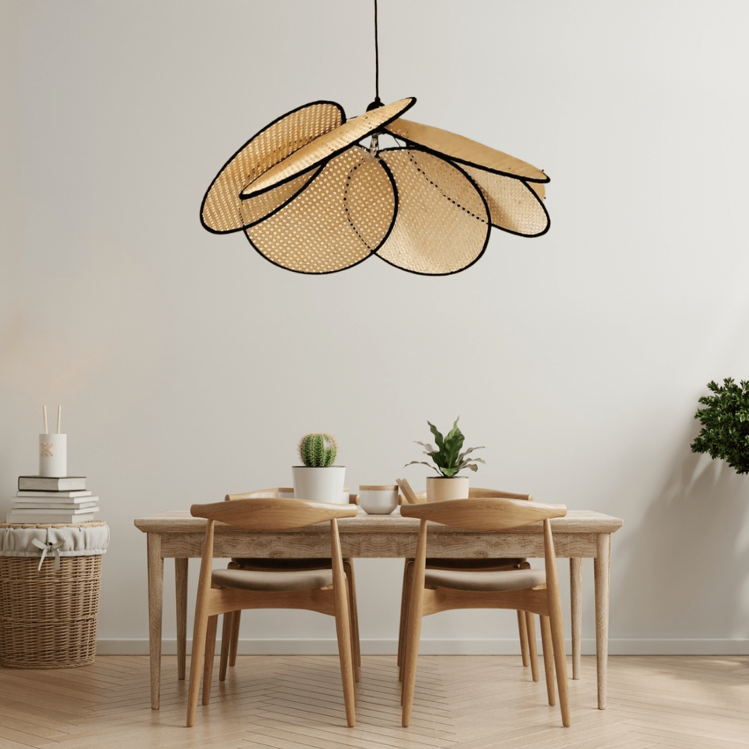 Emily Leaf Rattan lysekrone