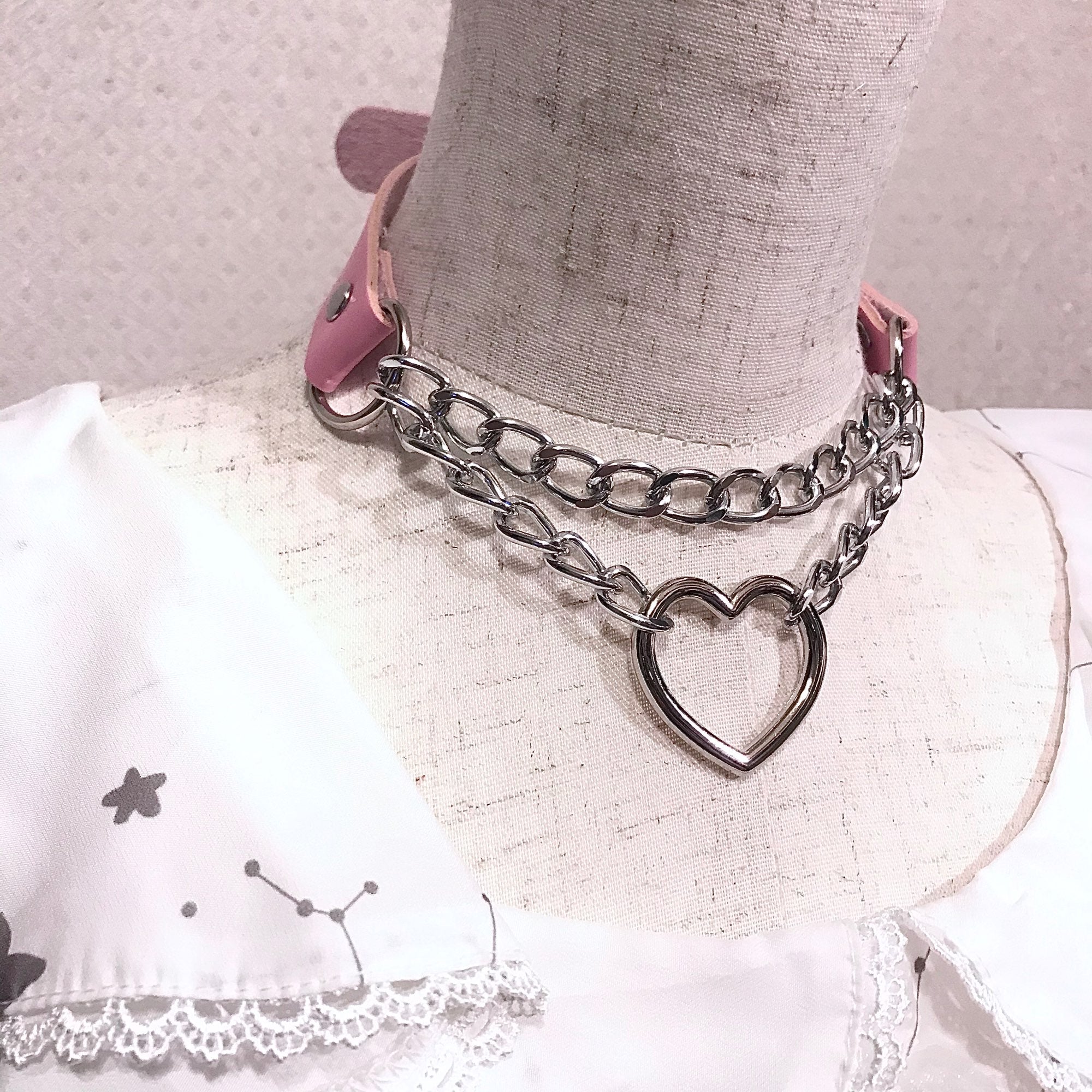 Collar Choker de San Valentín Encadenado (15 Colores)