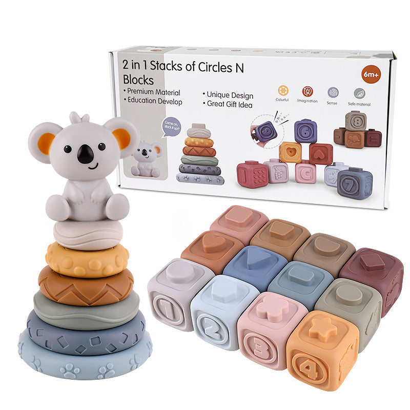 Koala Cubes™ - stacking tower - chew toys for babies