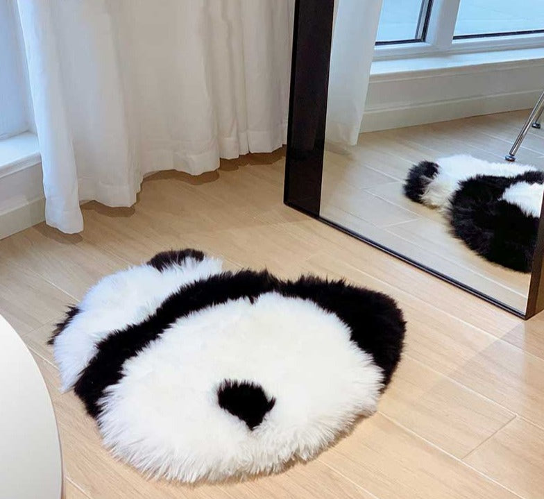 Alfombra mullida con forma de panda