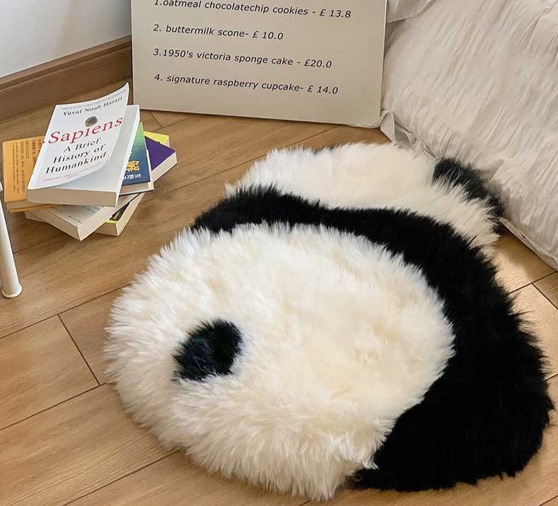 Flauschige Panda-Teppichmatte