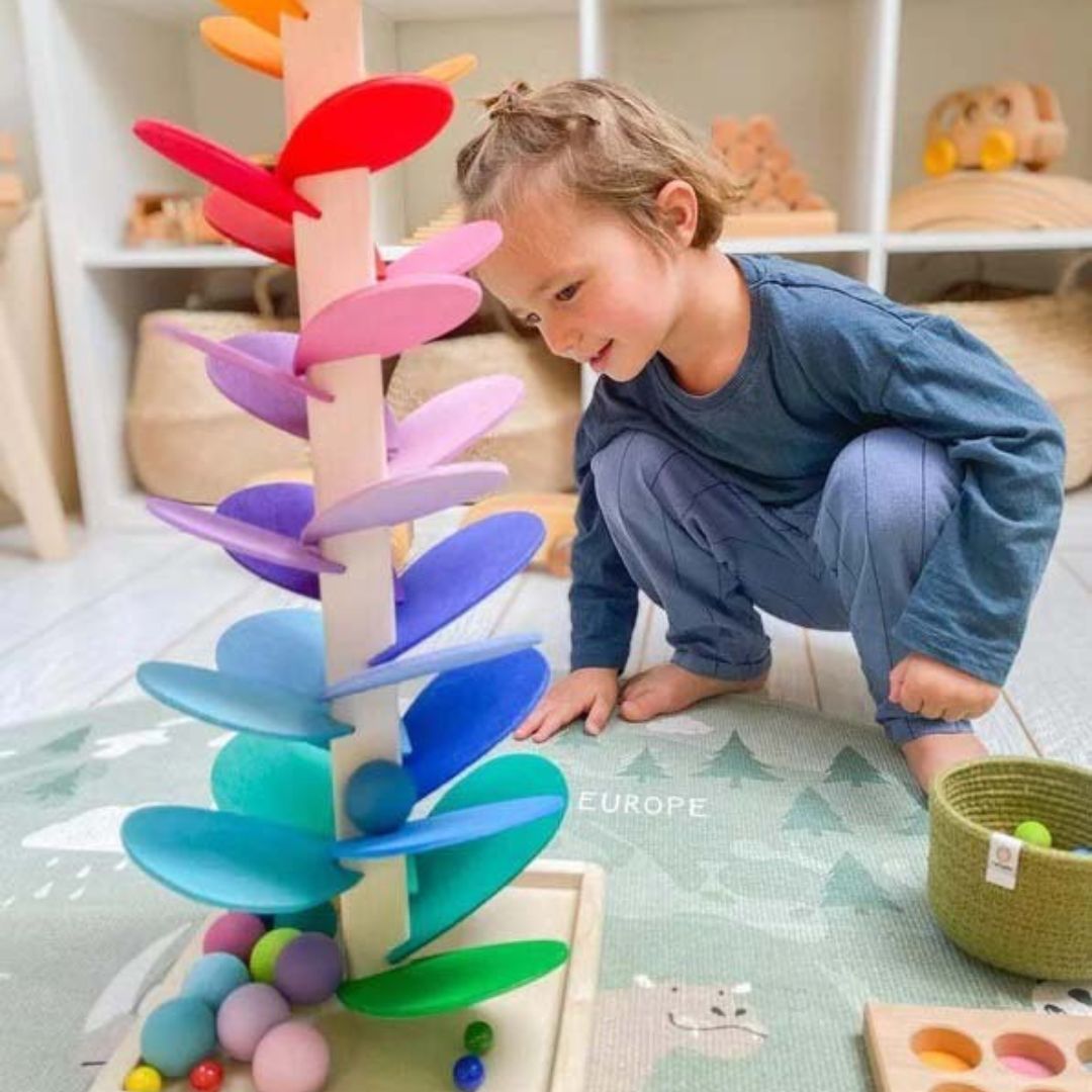 FunPlay - Árbol de sonido de canicas arcoíris interactivas