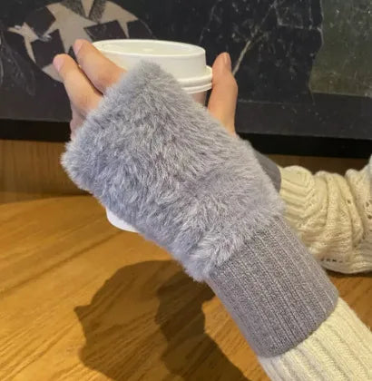 Soft Winter Half Finger Gloves