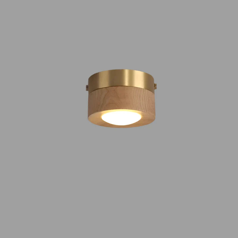 WoodenGlow - Walnut Ceiling Lamp with LED Spotlight