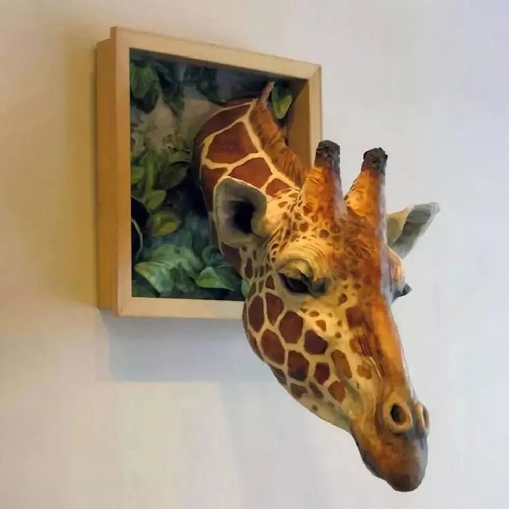 Lebensechte 3D-Giraffenkopf-Wandskulptur – einzigartige, von der Natur inspirierte Wohndekoration