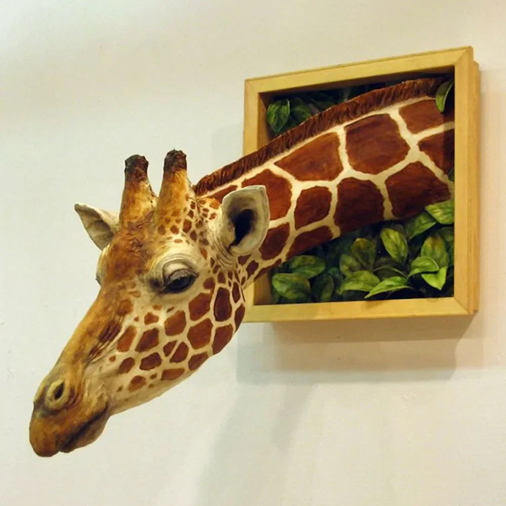 Scultura da parete con testa di giraffa realistica 3D – Decorazione per la casa unica ispirata alla natura