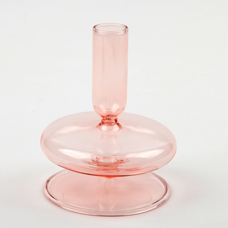 Sakura Rosa Glass Taper Lysestake & Vaser