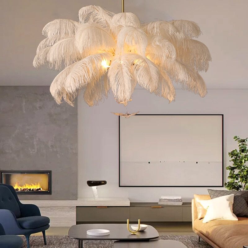 Chandelier en plumes moderne