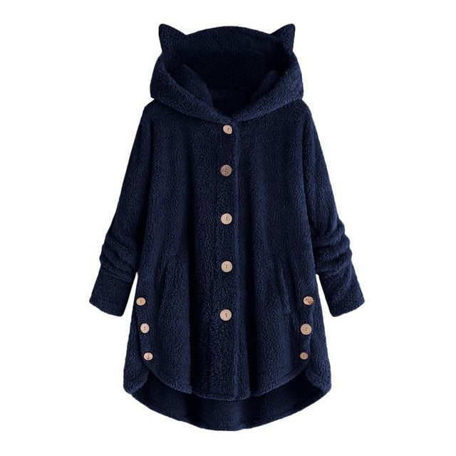 Manteau à capuche à oreilles de chat tendance