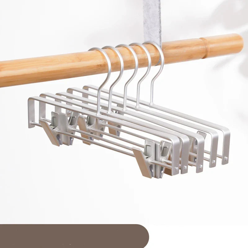 Sara 5pcs Anti-Slip Metal Trouser Hangers – Space-Saving Closet Organizer