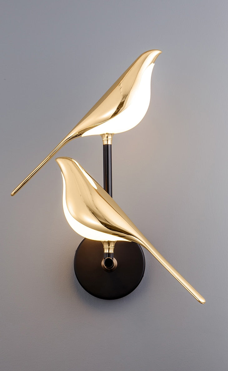 LumiBird - Lampada da parete scandinava a LED con uccelli