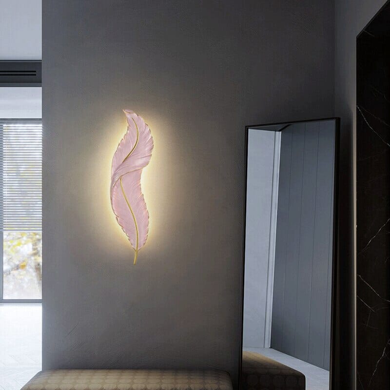 Applique murale en forme de plume LED nordique