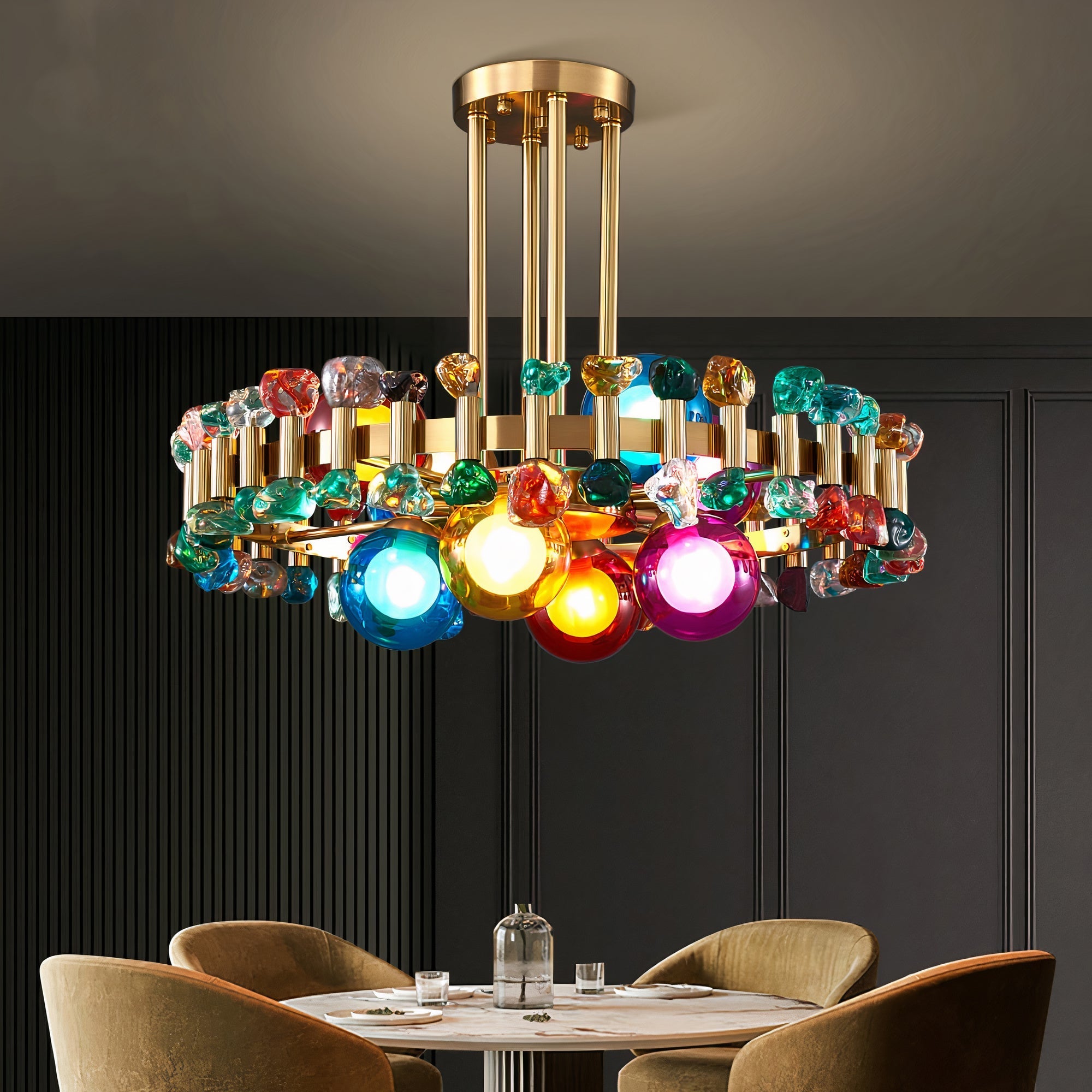 YLK Rarmaden Lampadario di cristallo di lusso colorato