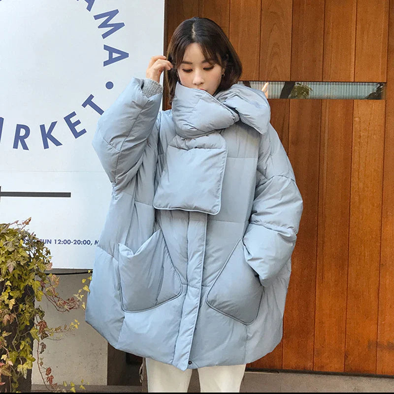 Manteau d'hiver en duvet de canard blanc Patty