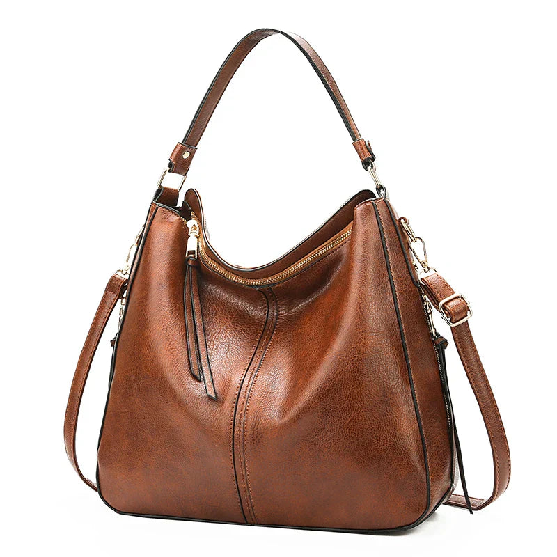 The Belgravia Faux Leather Vintage Shoulder Bag & Pouch