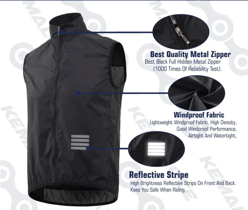 Axelo Veste de cyclisme pour homme – Gilet léger coupe-vent