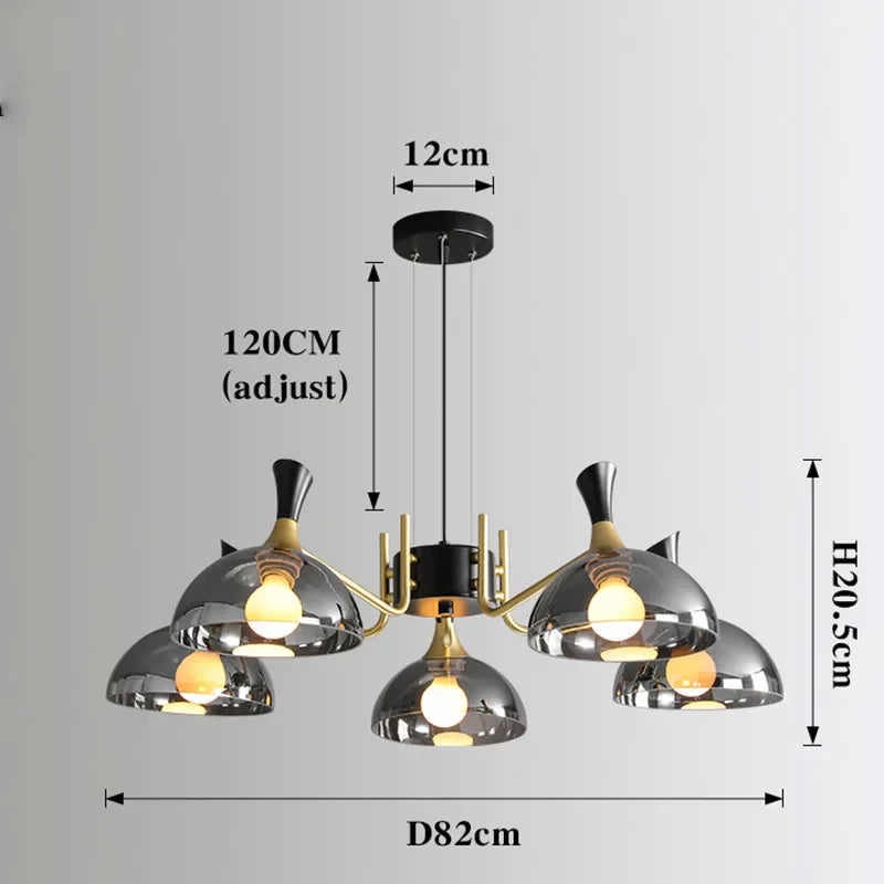 Grosvenor Musta Lasinen LED-Kattokruunu