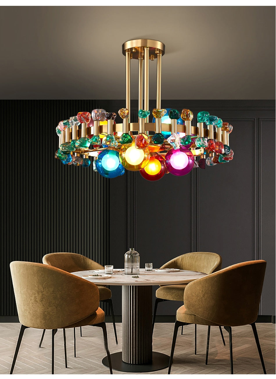 YLK Rarmaden Lampadario di cristallo di lusso colorato