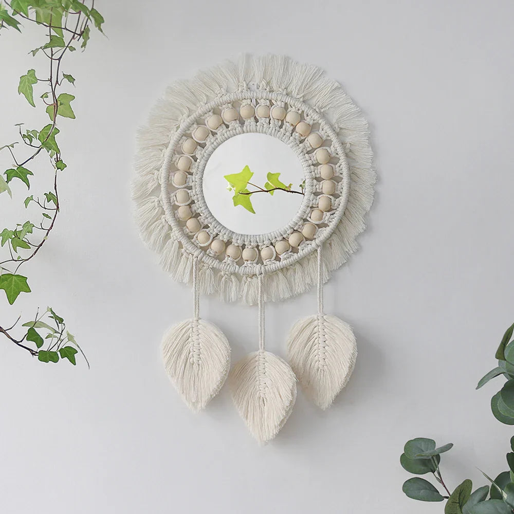 Bohemian Macramé Round Mirror