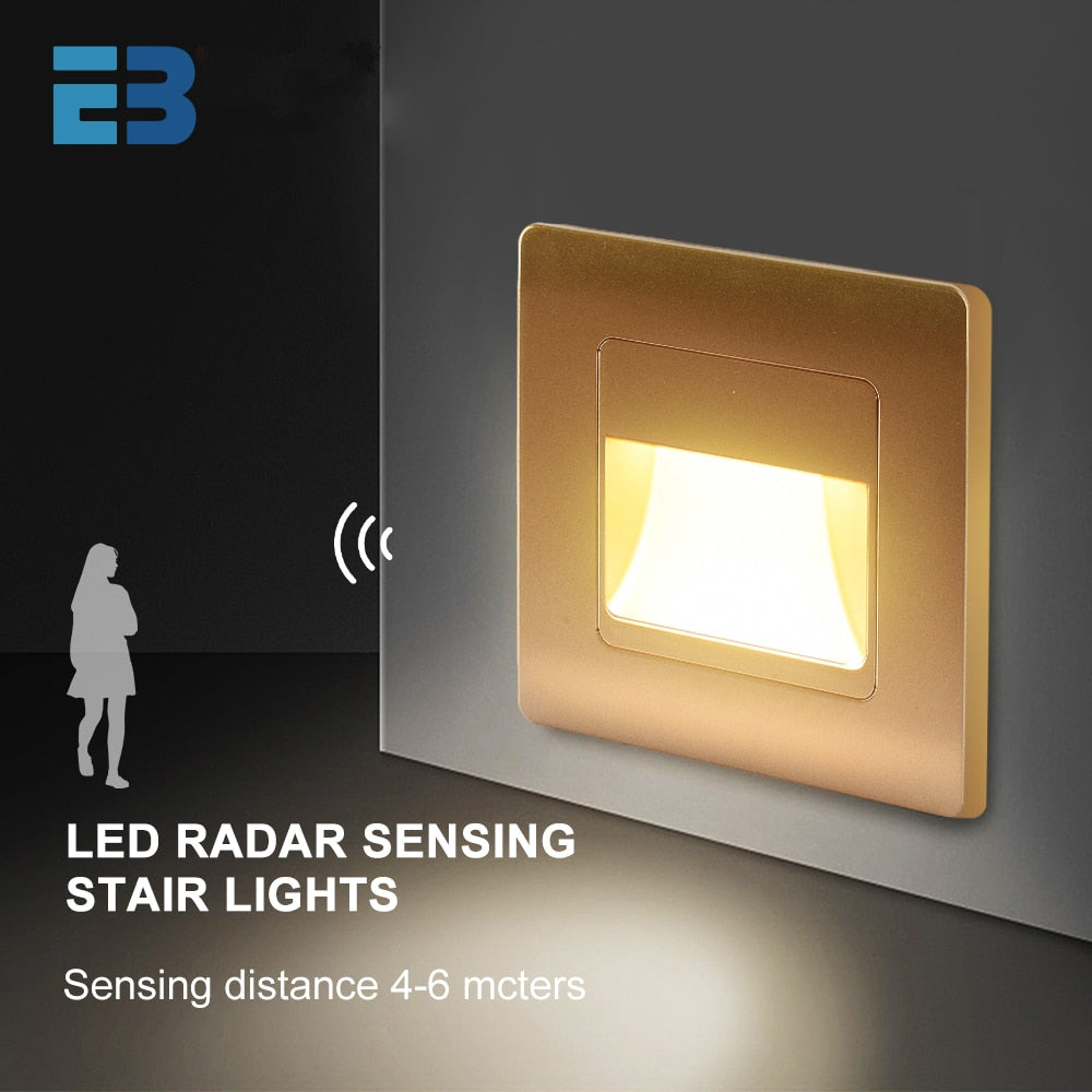 EB Brone - Luce Scale a Led 4 Colori Sensore PIR da Incasso