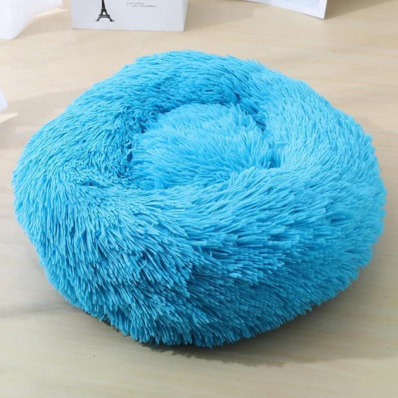 Round Plush Calming Donut Cat Bed Nest