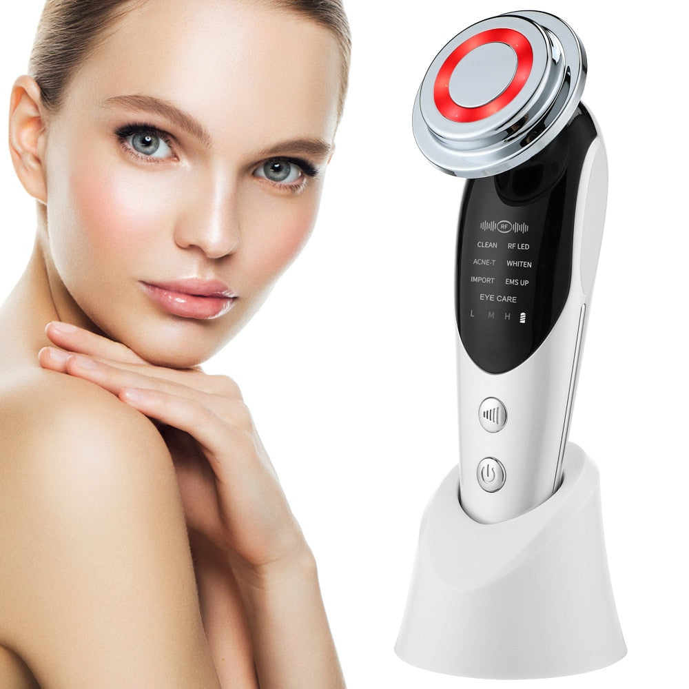 Multifunction device for facial care: firming and enhancing radiance