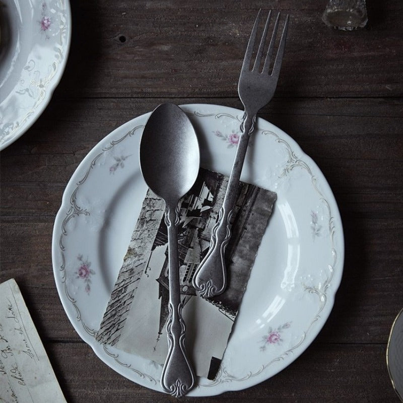 Antique Vintage Matte 4-Piece Cutlery Set