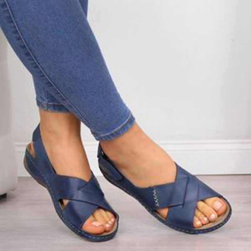 Mia - Navy Blue Elegant Comfort Sandal