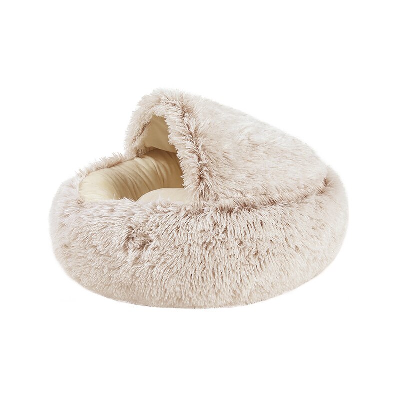 Round Plush Calming Dog/Cat Cave Bed