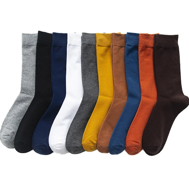 10 paires de chaussettes habillées en coton de qualité supérieure pour hommes - confortables, élégantes et parfaites pour le travail