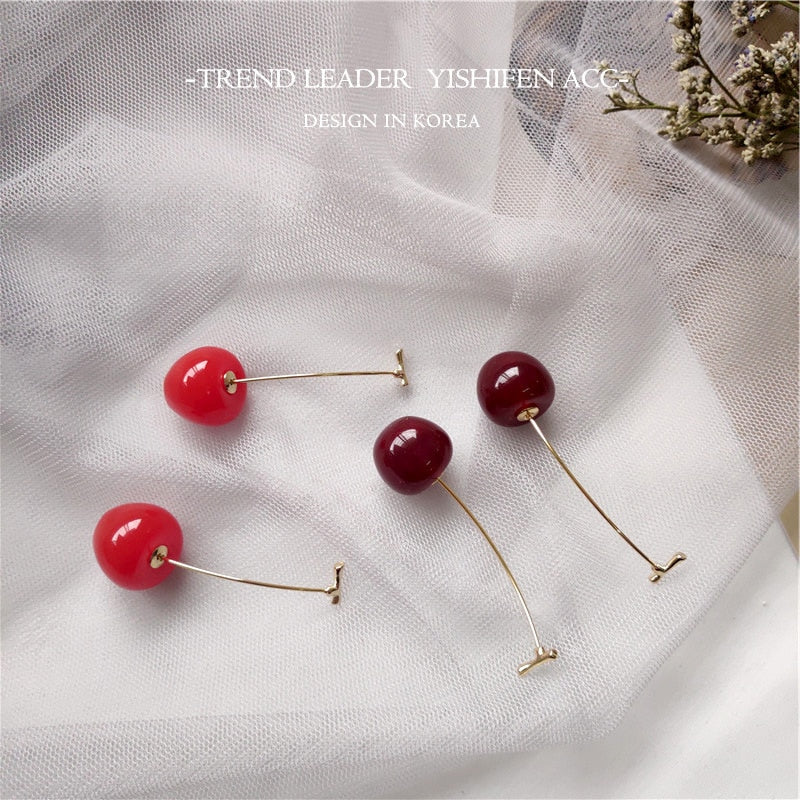 Red Cherry Drop Earrings