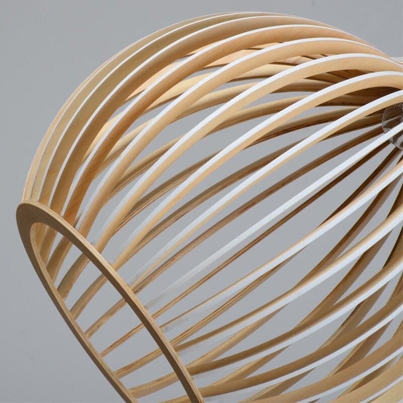 Lustre suspendu en forme de cage en bois de style nordique