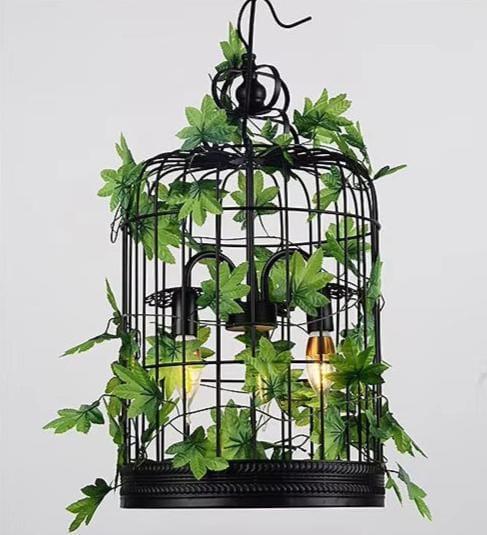 Vintage Iron Cage Chandelier