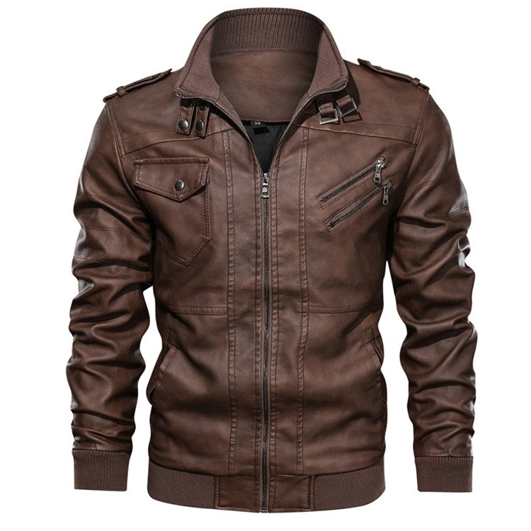 Casaco de Couro Masculino – Perfeito para Estilo Casual de Outono e Motociclista: capuz destacável