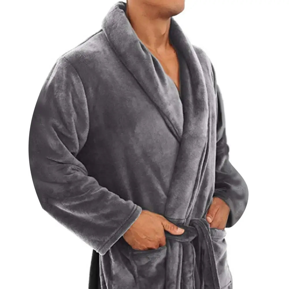 CozyRobe – Fleece Bathrobe with Shawl Collar and Pockets