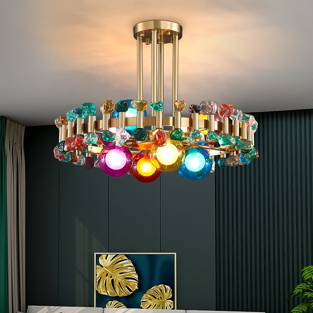 YLK Rarmaden Lampadario di cristallo di lusso colorato