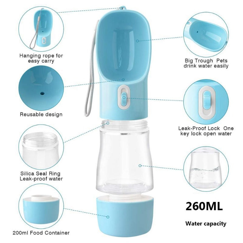 Multifunctional 2-in-1 Portable Dog Water Bottle and Feeder