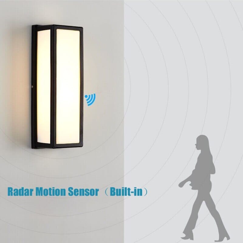 Lampada da parete a LED rettangolare da esterno con sensore di movimento