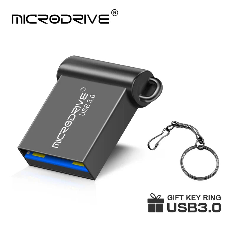 MicroDrive Super Mini USB 3.0 Pen Drive | Metallo 16 GB, 32 GB, 64 GB, 128 GB | Pen Drive ad Alta Velocità per PC e Mac