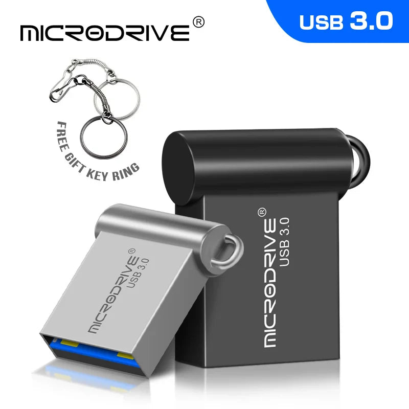 MicroDrive Super Mini USB 3.0 Flash-enhet | Metall 16GB, 32GB, 64GB, 128GB | Hög hastighets USB-minne för PC och Mac