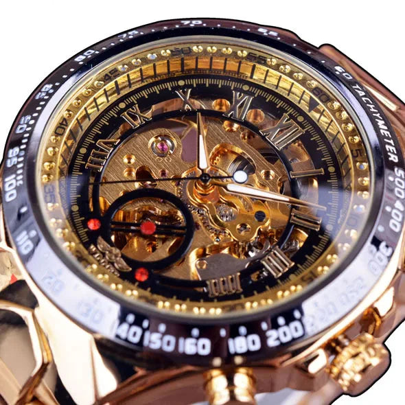 Mechanical Sport Design Bezel Fashion Watch for Men – Luxury Automatic Skelett Watch