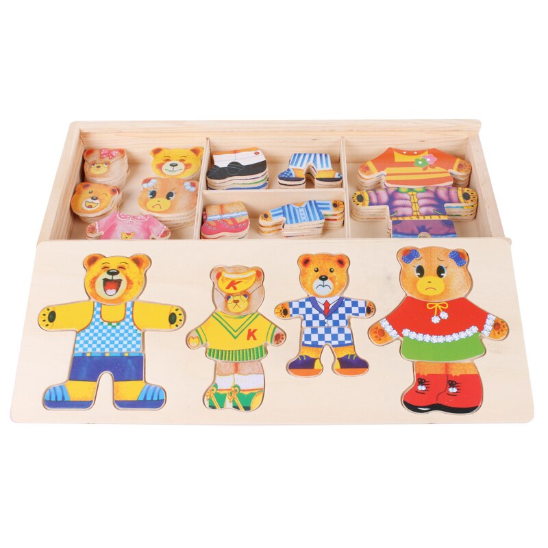 Woods™ | Wooden jigsaw puzzle 'Boris the teddy bear'