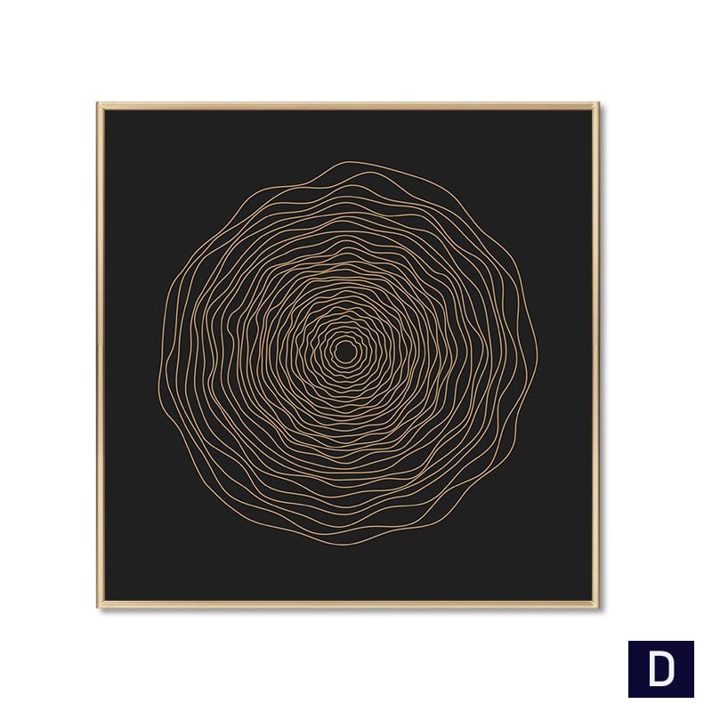 Abstract Nordic Golden Canvas