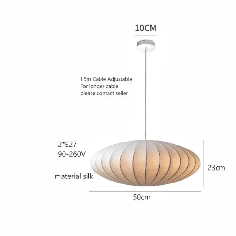 NovaLux - Lustre en soie avec pendentif